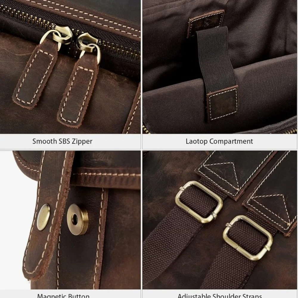 Brown Leather Backpack - Classic Men's Accessory
